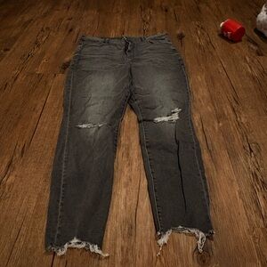 American Eagle Outfitters High Rise Distressed Black Jeans